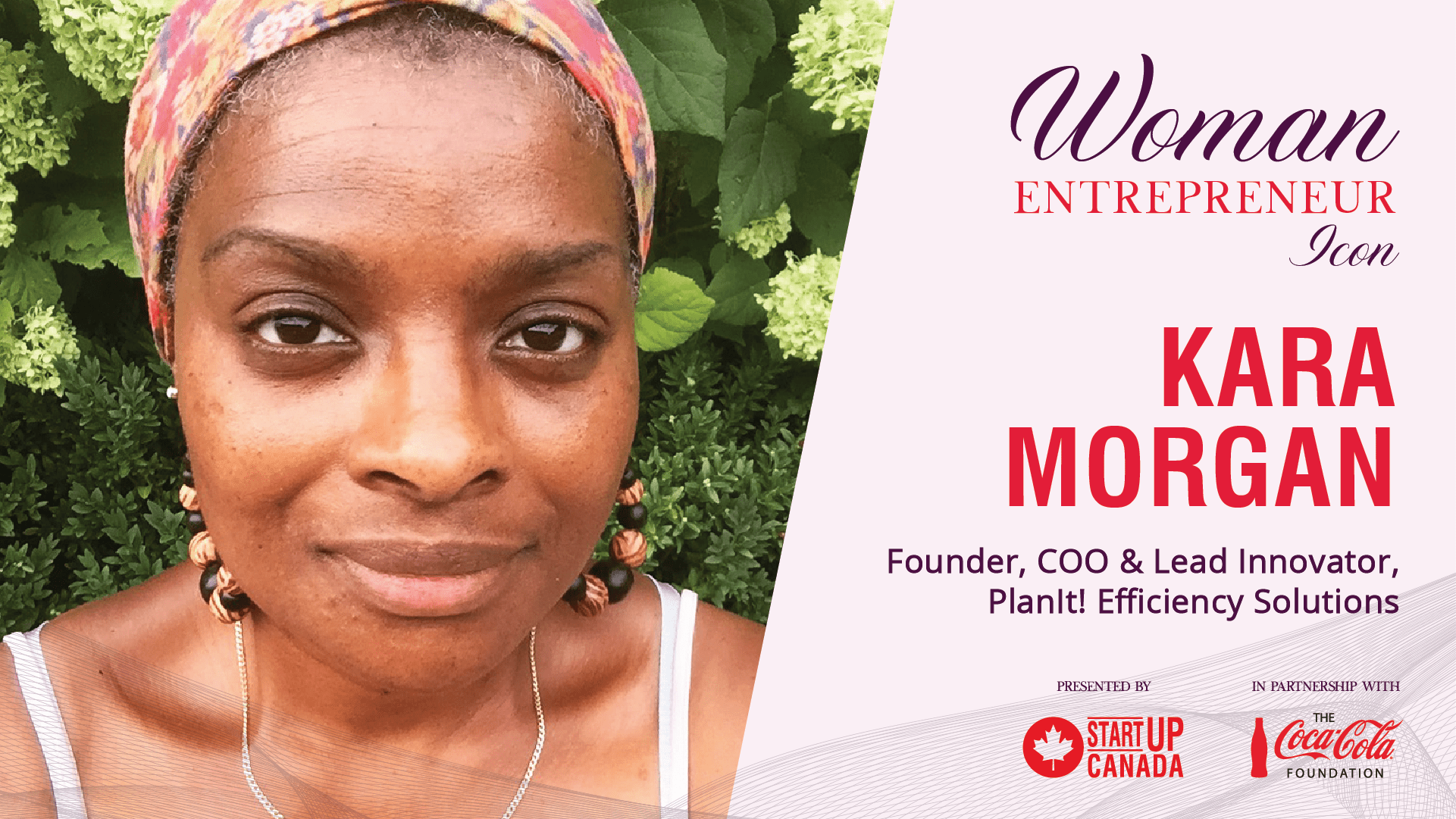 Close-up photo of black woman with a colourful headband and beaded earrings