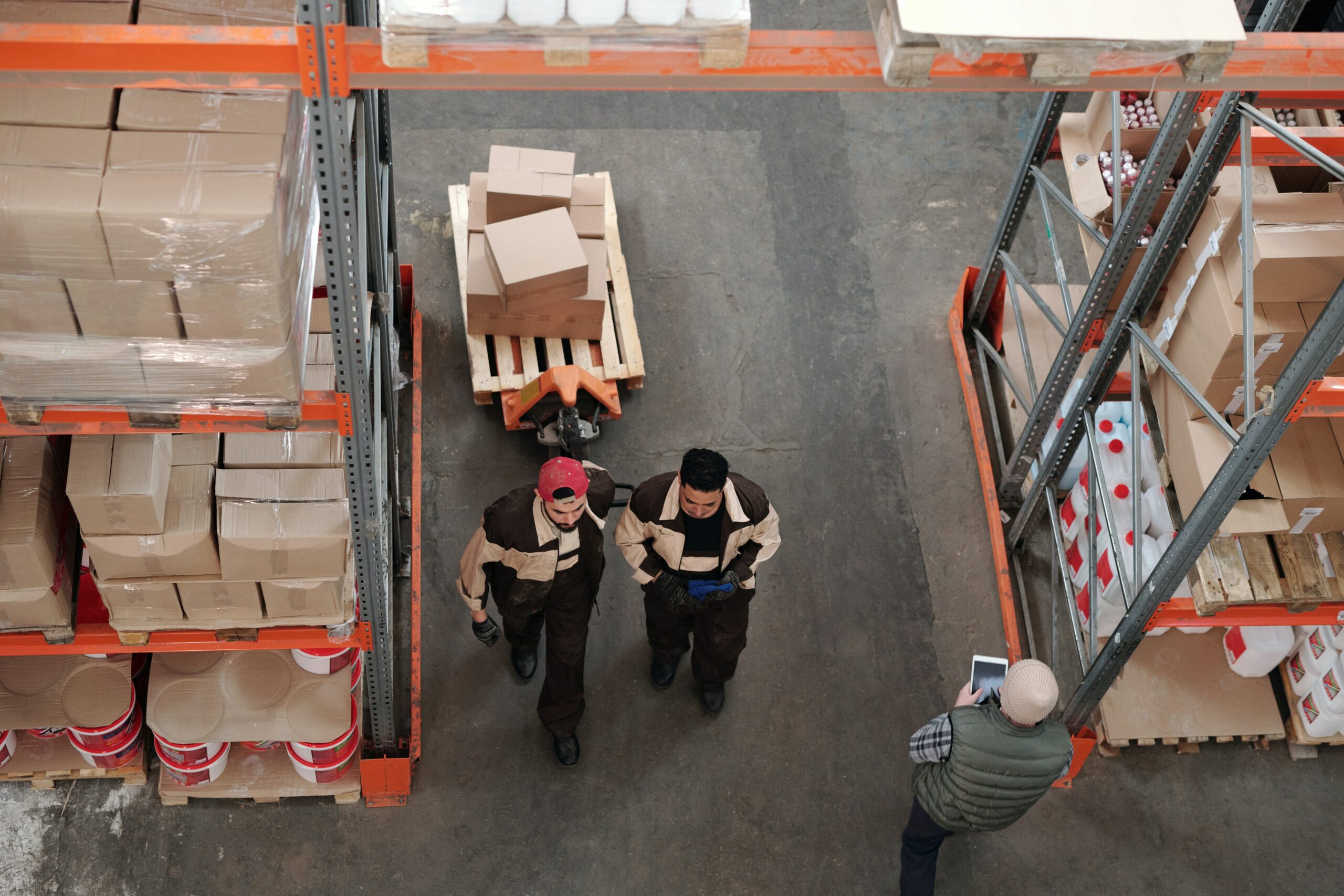 People working in a warehouse for exporting